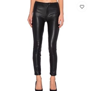 Mother. Black Vegan Leather. Seamless Looker Pant